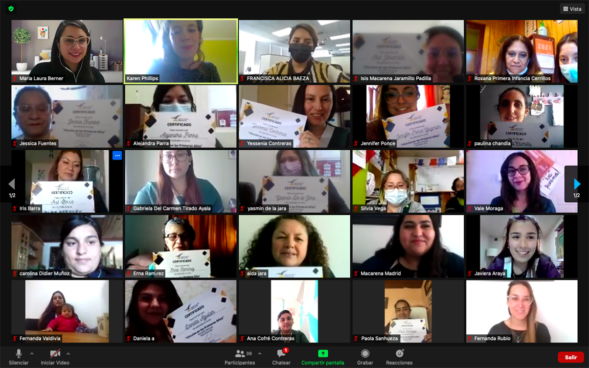 35 educadores certificados en “Vínculos en los primeros años”
