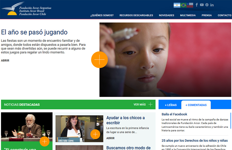 La nueva Web refuerza la comunicación en red de Fundación Arcor